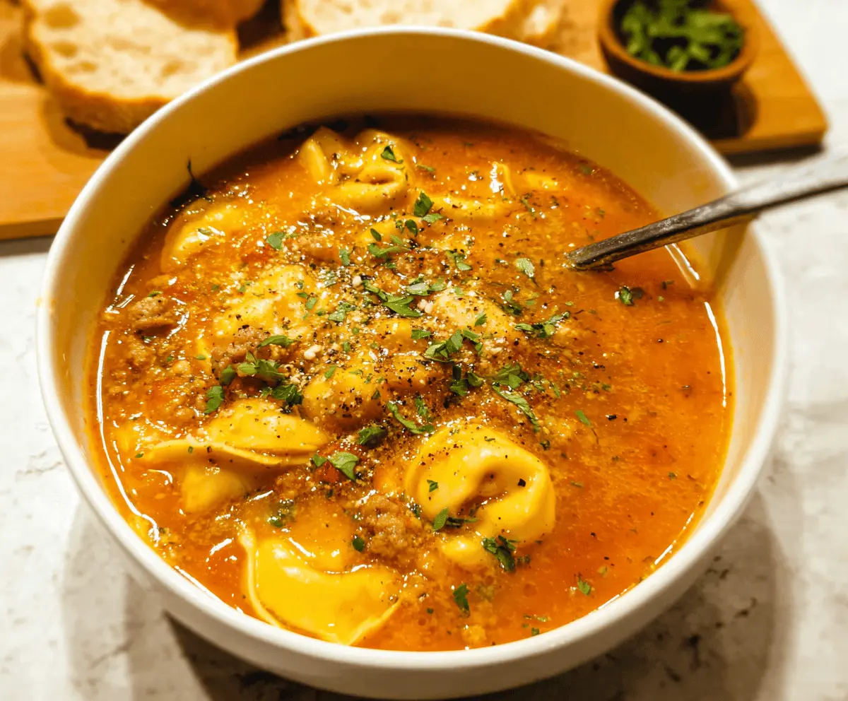 Butternut Squash, Sausage and Tortellini Soup