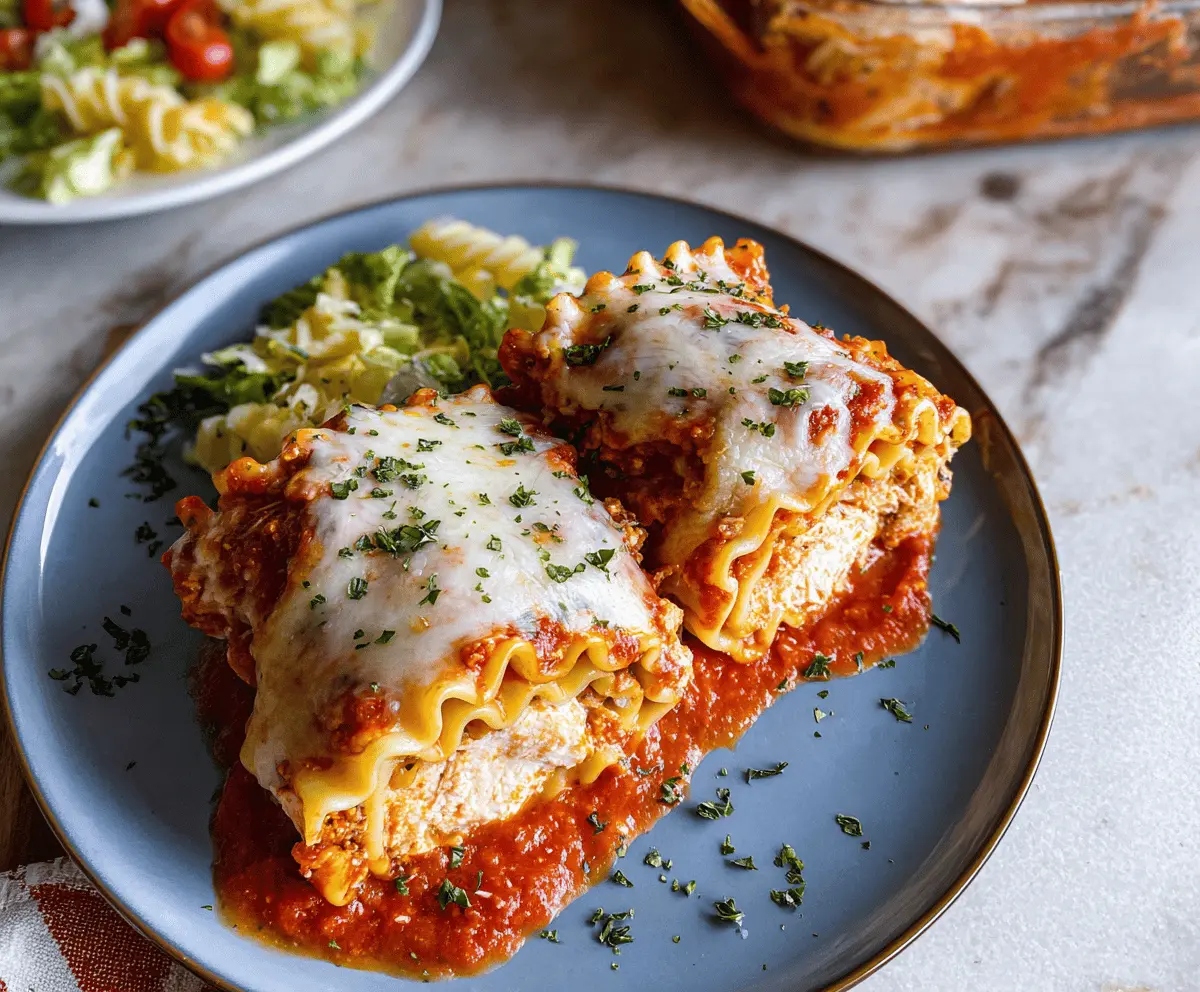 Chicken Lasagna Roll Ups