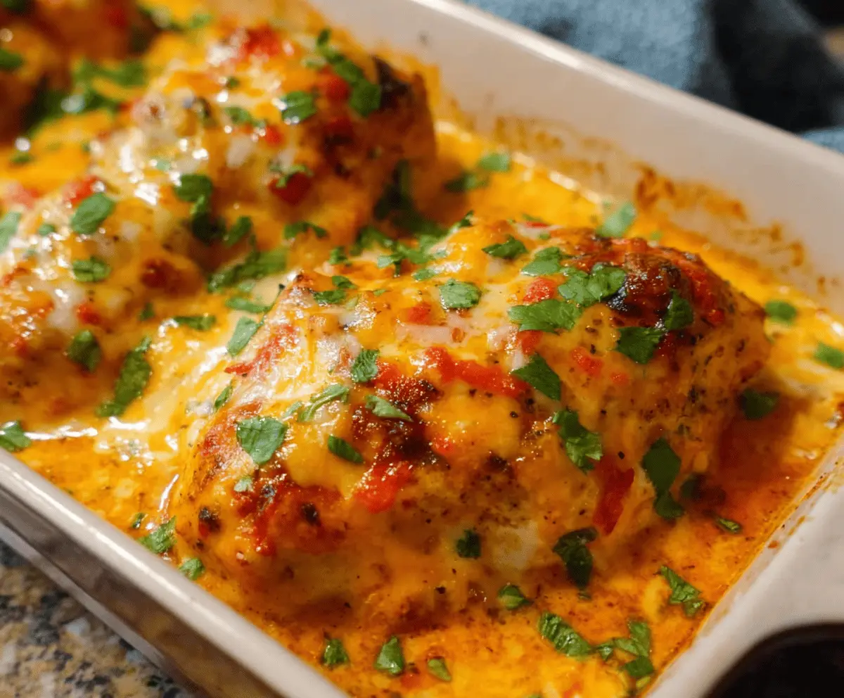 Flavorful Baked Queso Chicken
