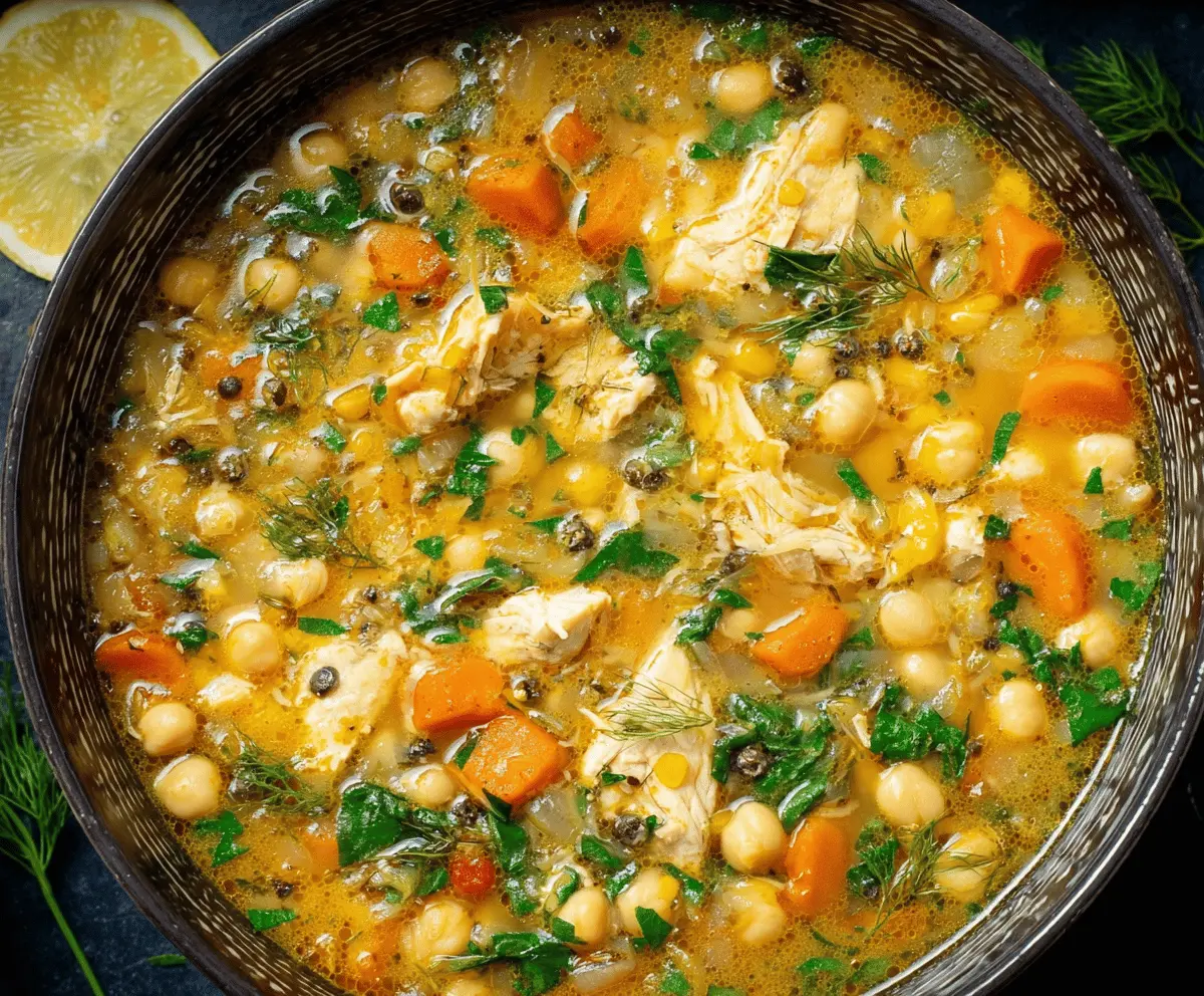 Hearty Chicken and Chickpea Soup 