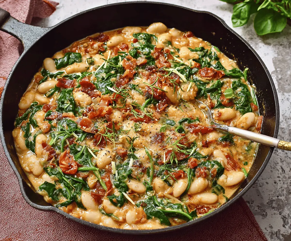 Marry Me White Bean & Spinach Skillet Recipe
