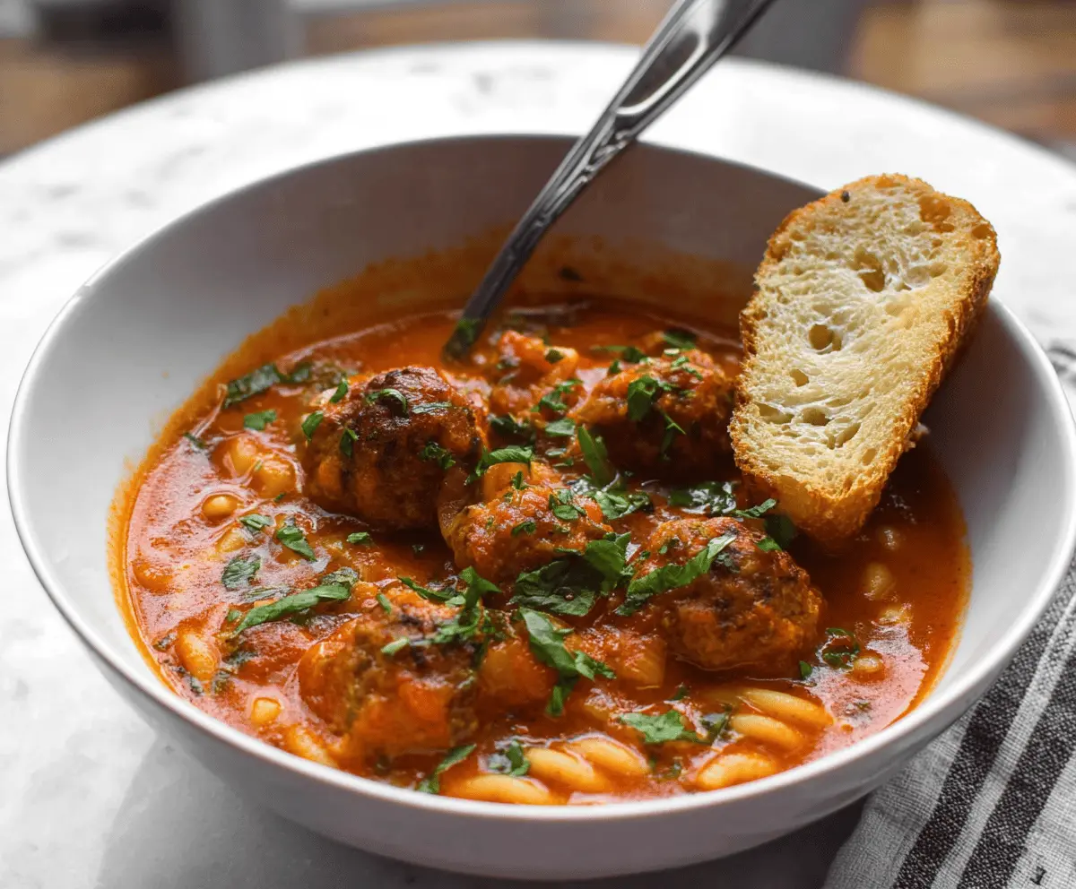 One-Pot Italian Meatball Soup