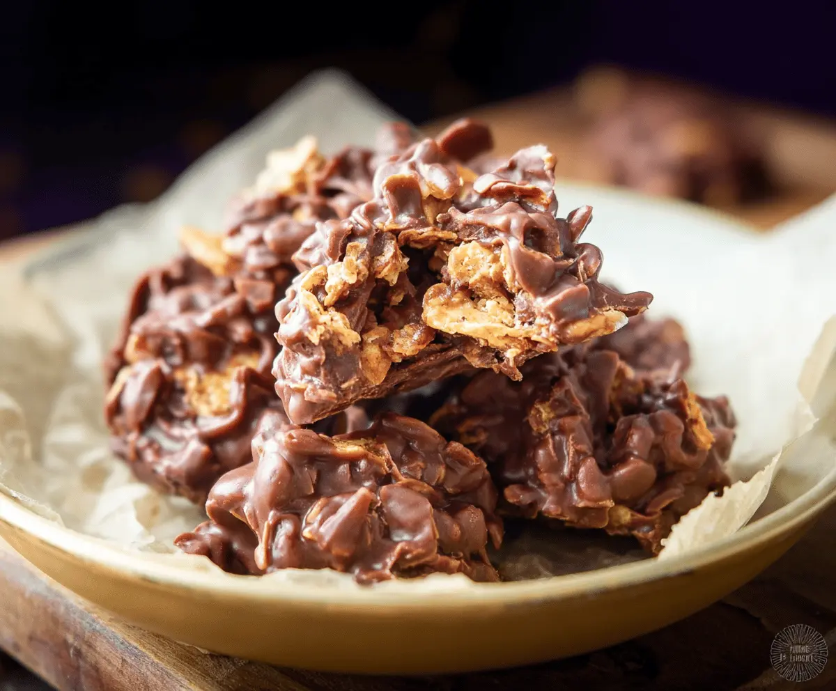 Peanut Butter Chocolate Corn Flakes Clusters