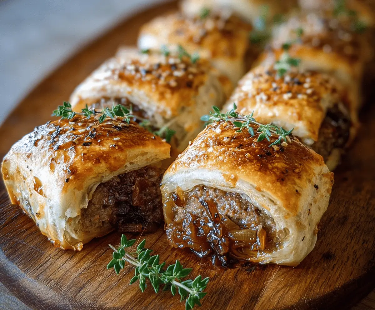 Savory French Onion Sausage Rolls