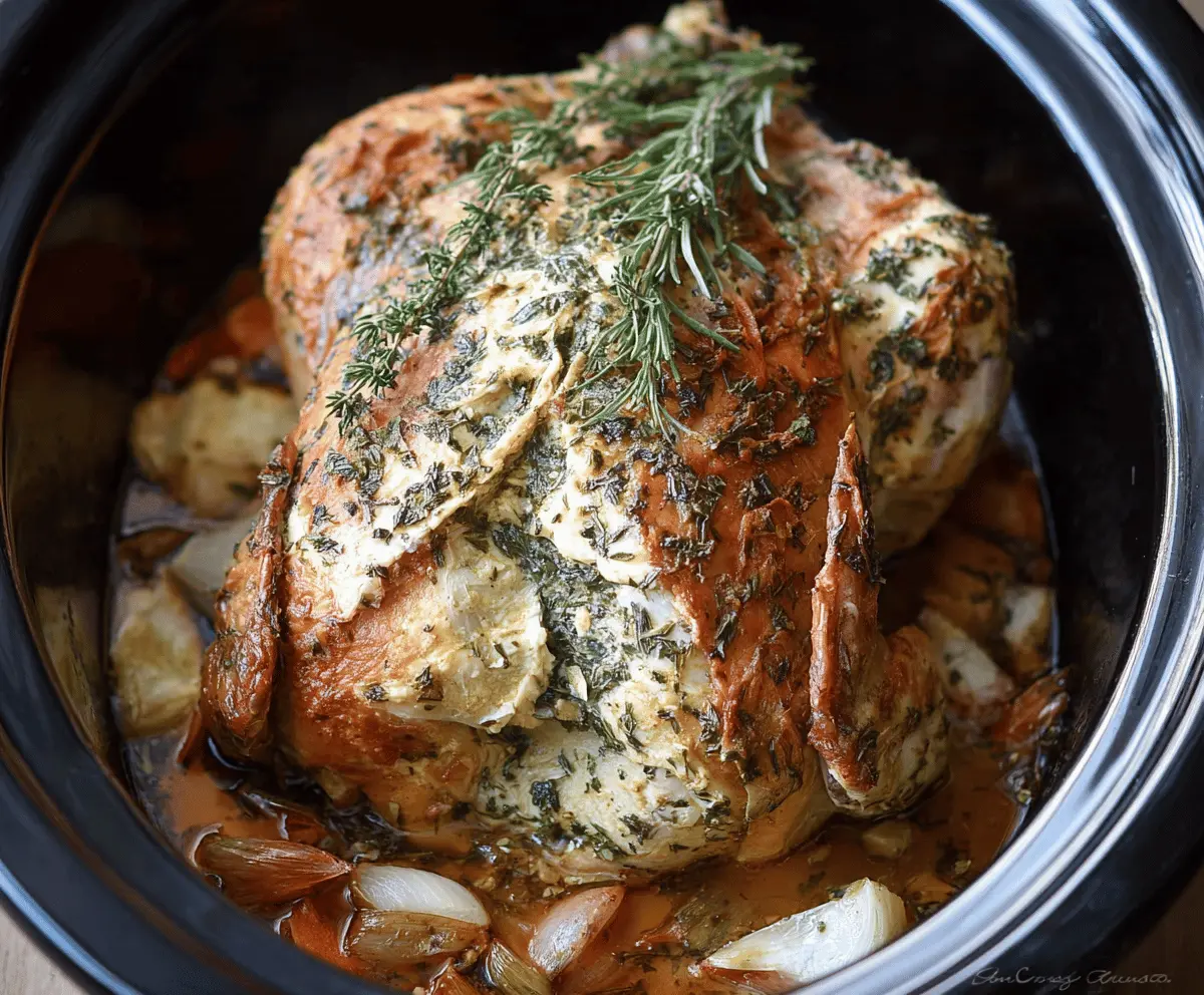 Slow Cooker Whole Chicken with Herbs