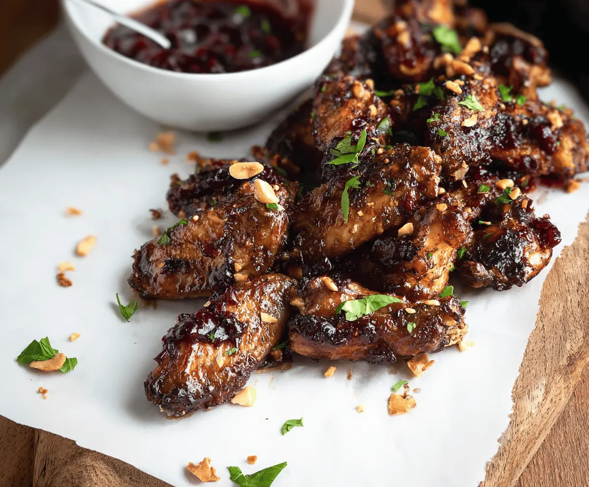 Baked Peanut Butter and Jelly Chicken Wings