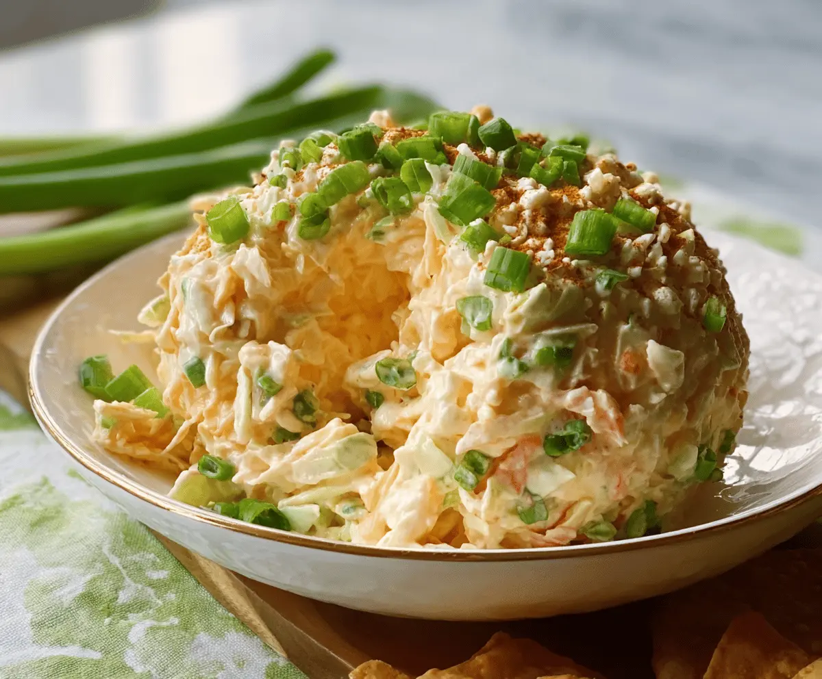Delicious cheese slaw served in a bowl with fresh ingredients for a savory side dish.