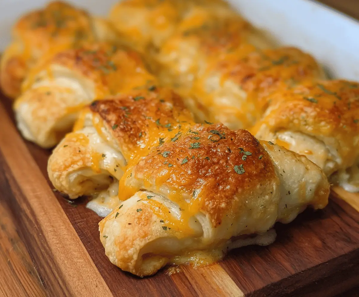 Delicious homemade chicken crescent rolls with golden crust and tender filling