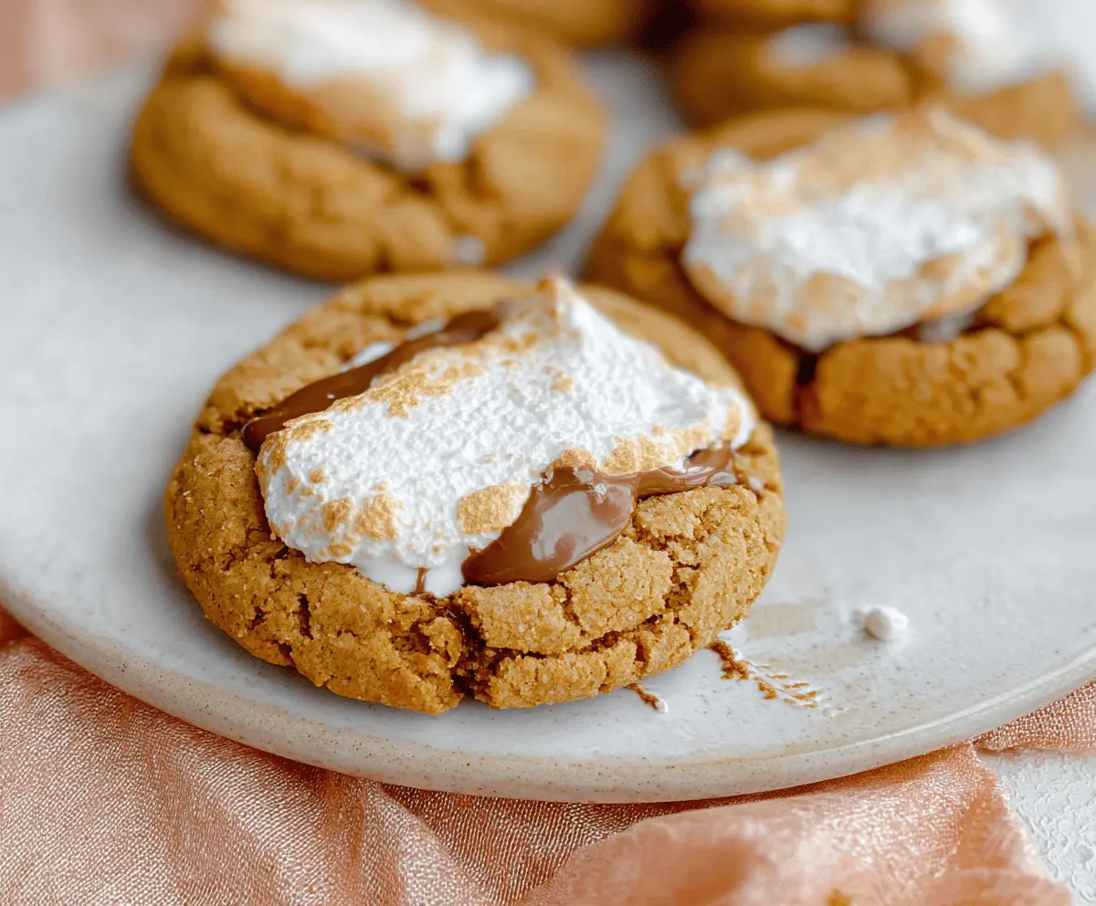 Delicious Easy Fluffernutter Cookie featuring marshmallow and peanut butter filling on a baking sheet.
