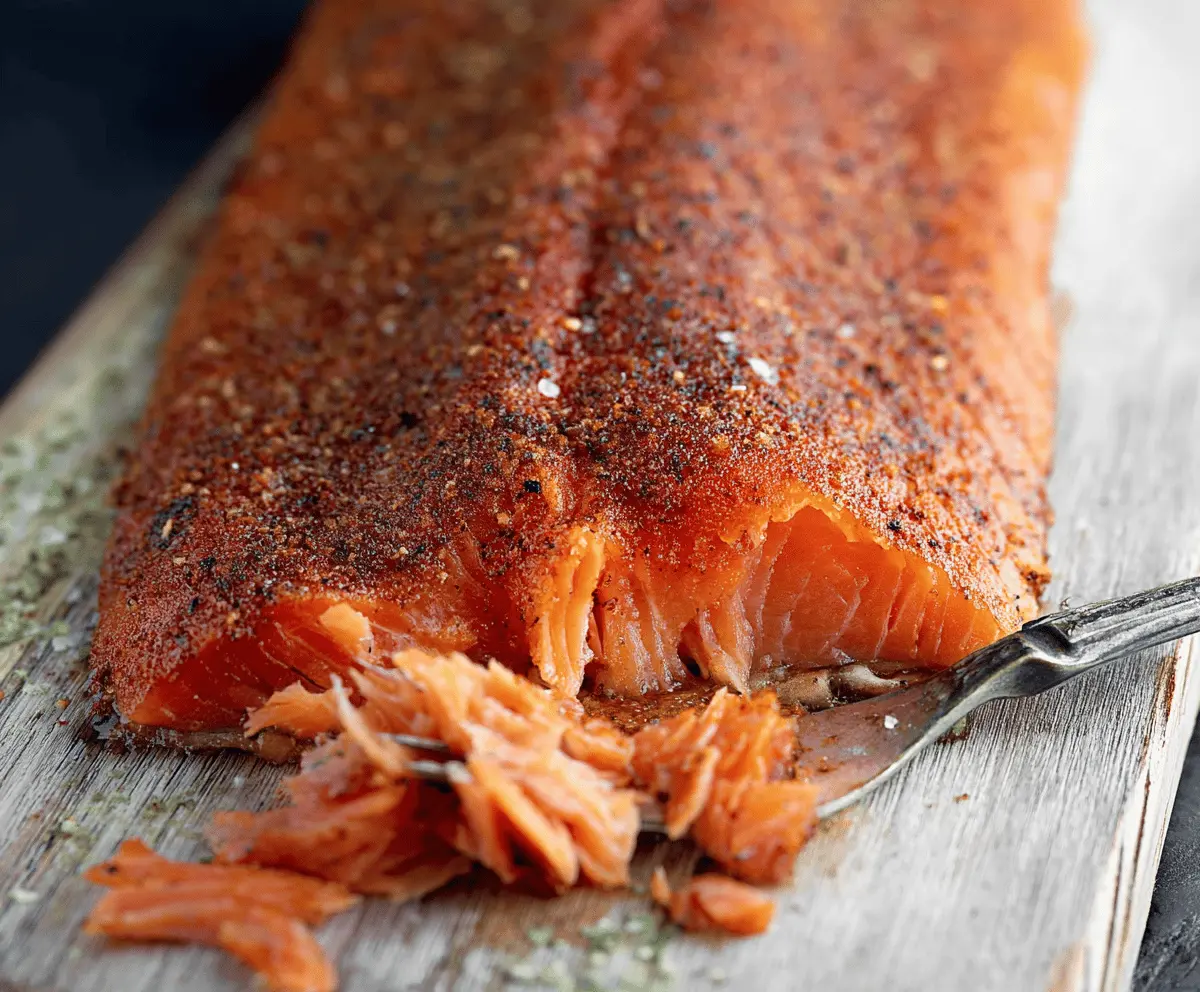 Hot Smoked Salmon Fillet with a Brown Sugar Spice Rub
