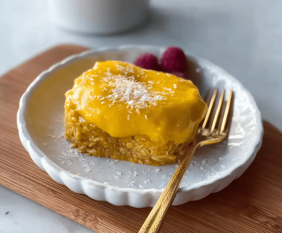 Mango Coconut Baked Oats