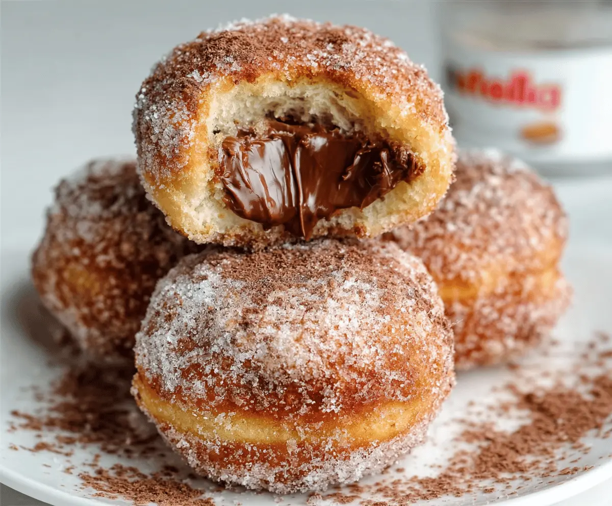 Nutella Stuffed Biscuit Doughnuts