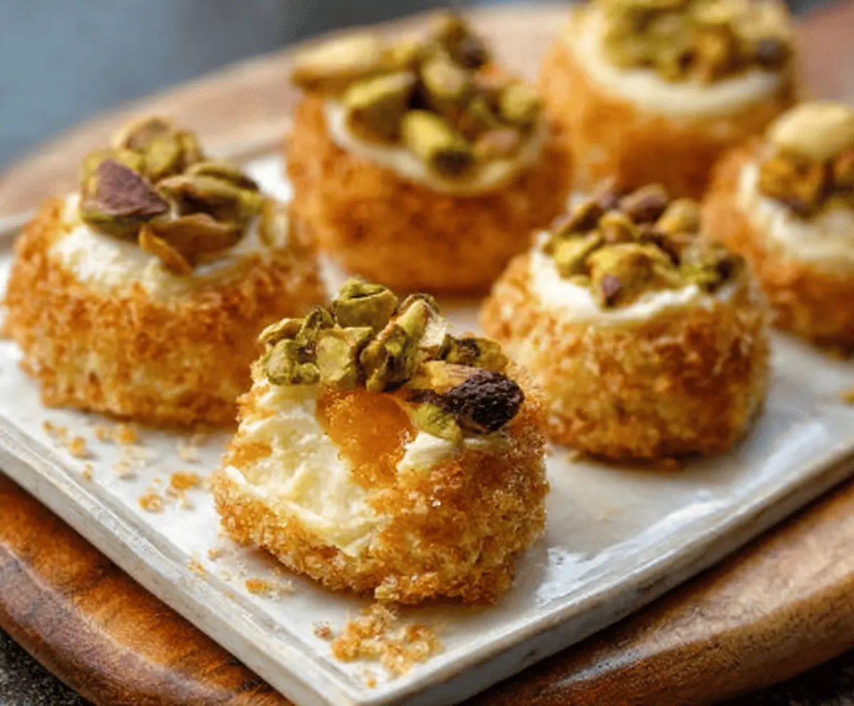 Pistachio-Crusted Brie Bites