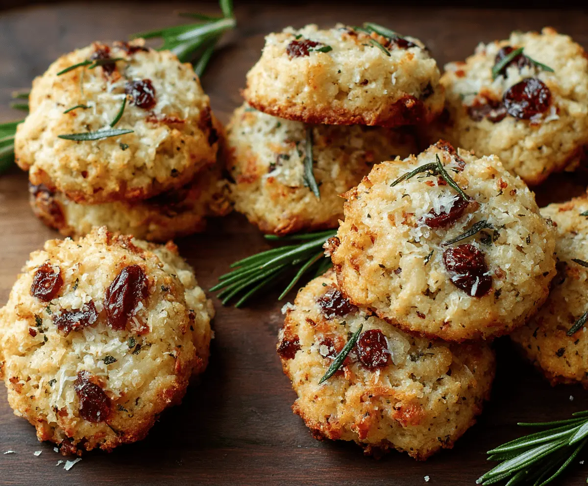 Savory Cranberry Rosemary Parmesan Cookies 