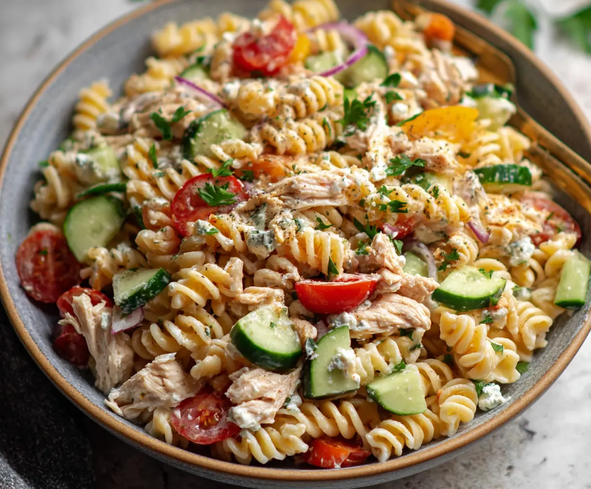 Cottage Cheese Chicken Pasta Salad