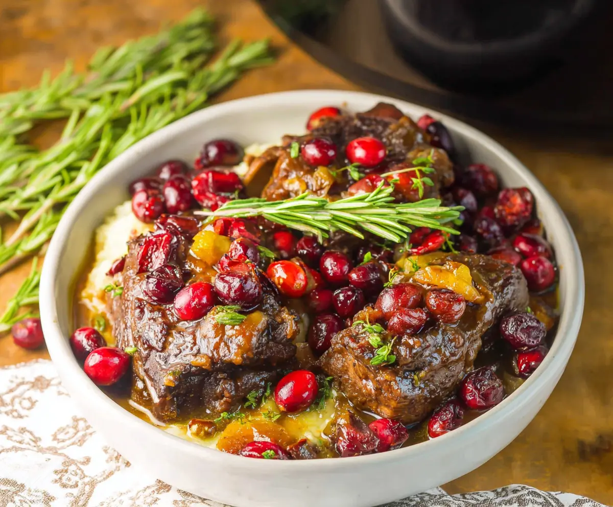 Crockpot Cranberry Beef Short Ribs