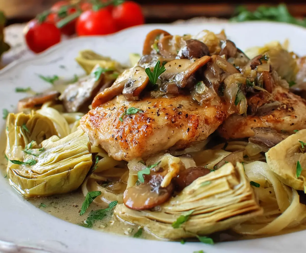 Romantic Chicken with Artichokes and Mushrooms