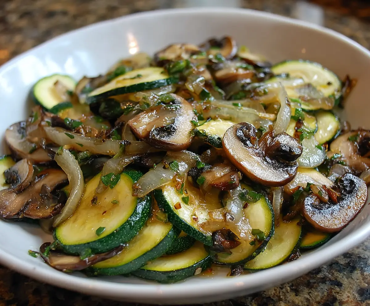 Delicious sautéed zucchini, mushrooms, and onions dish perfect for healthy meals