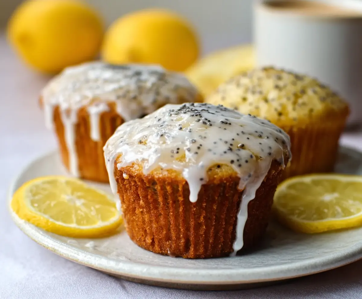 Zesty Glazed Lemon Poppy Seed Muffins