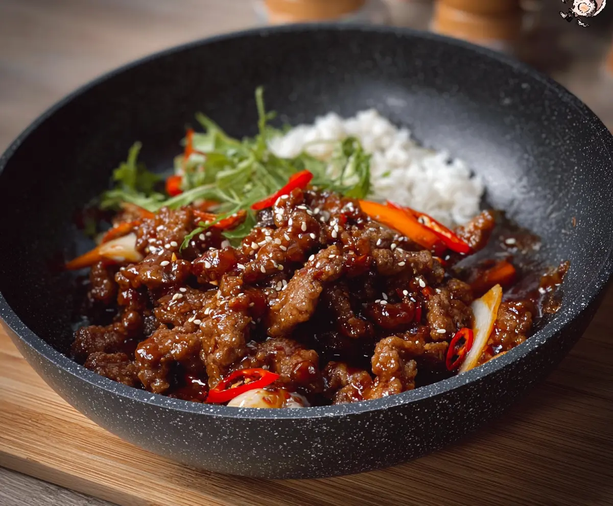 Delicious Crispy Chilli Beef served with sweet chilli sauce on a white plate.