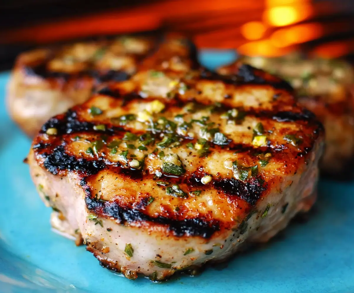 Grilled Lemon Herb Pork Chops