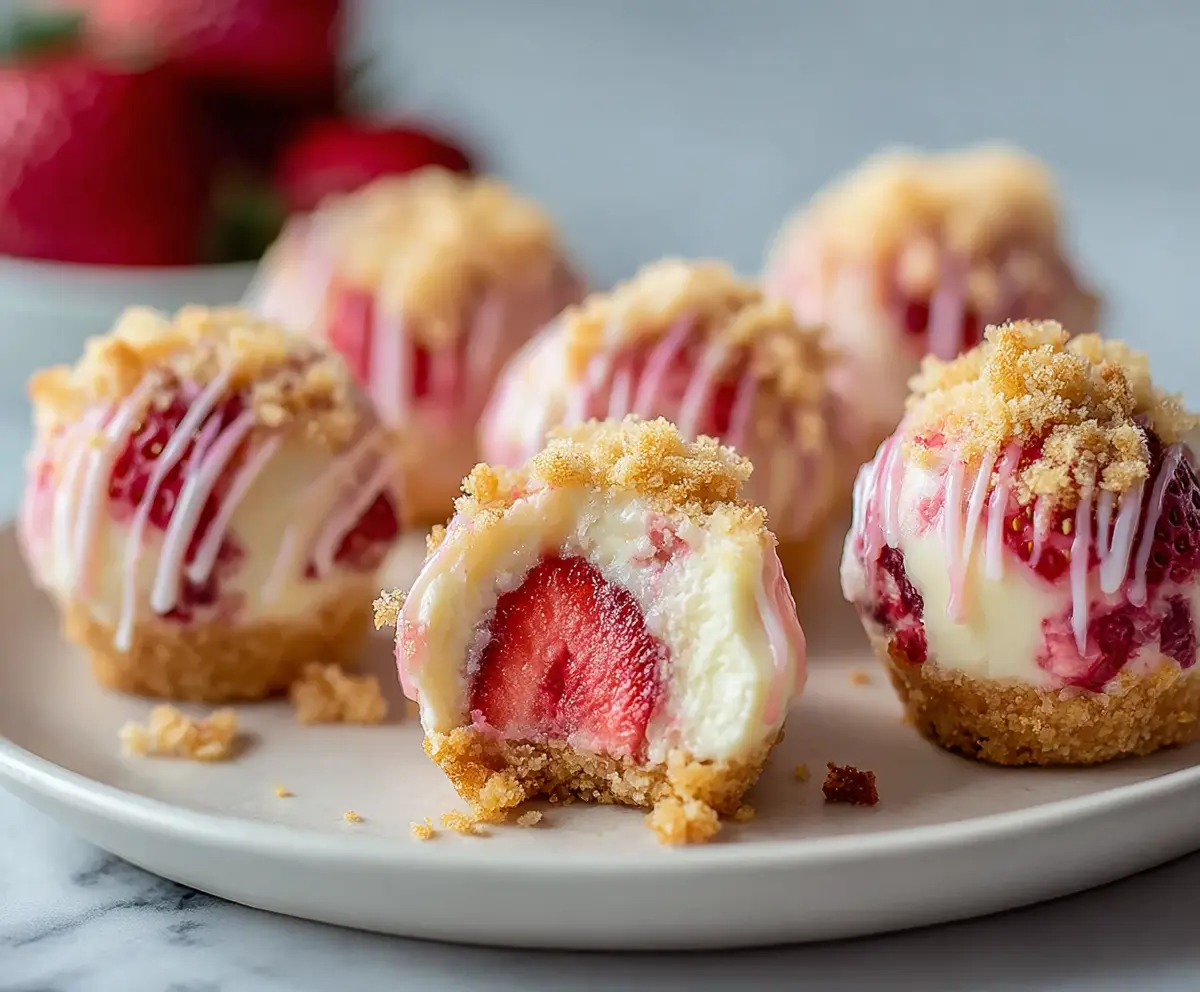 Strawberry Crunch Cheesecake Bites
