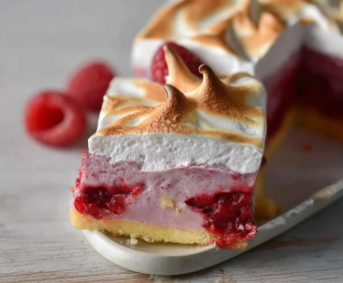 Double Raspberry Meringue Bars
