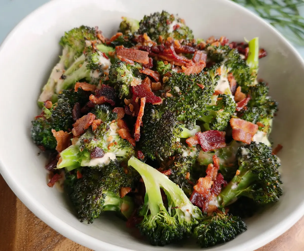 Roasted Broccoli Bacon Crunch Salad