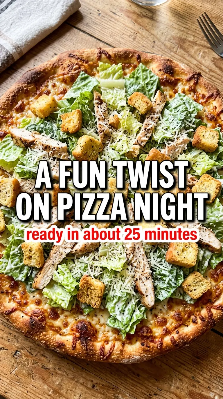 Chicken Caesar Salad Pizza crispy creamy crunchy