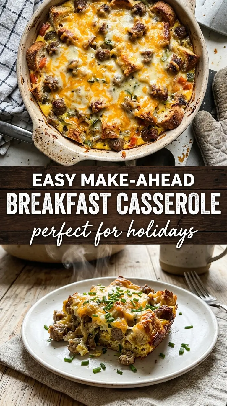 Fluffy Baked Sausage Breakfast Casserole savory cheesy make-ahead