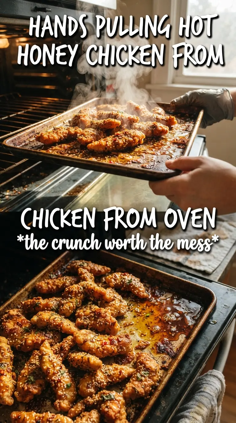 Baked crunchy hot honey chicken crispy sweet-spicy