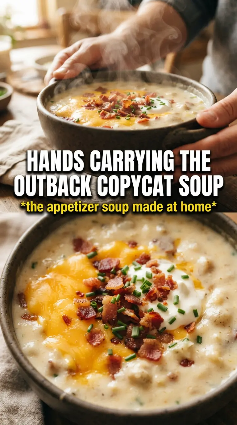 Copycat Outback Baked Potato Soup creamy cheesy bacon
